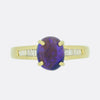 Black Opal and Diamond Solitaire Ring