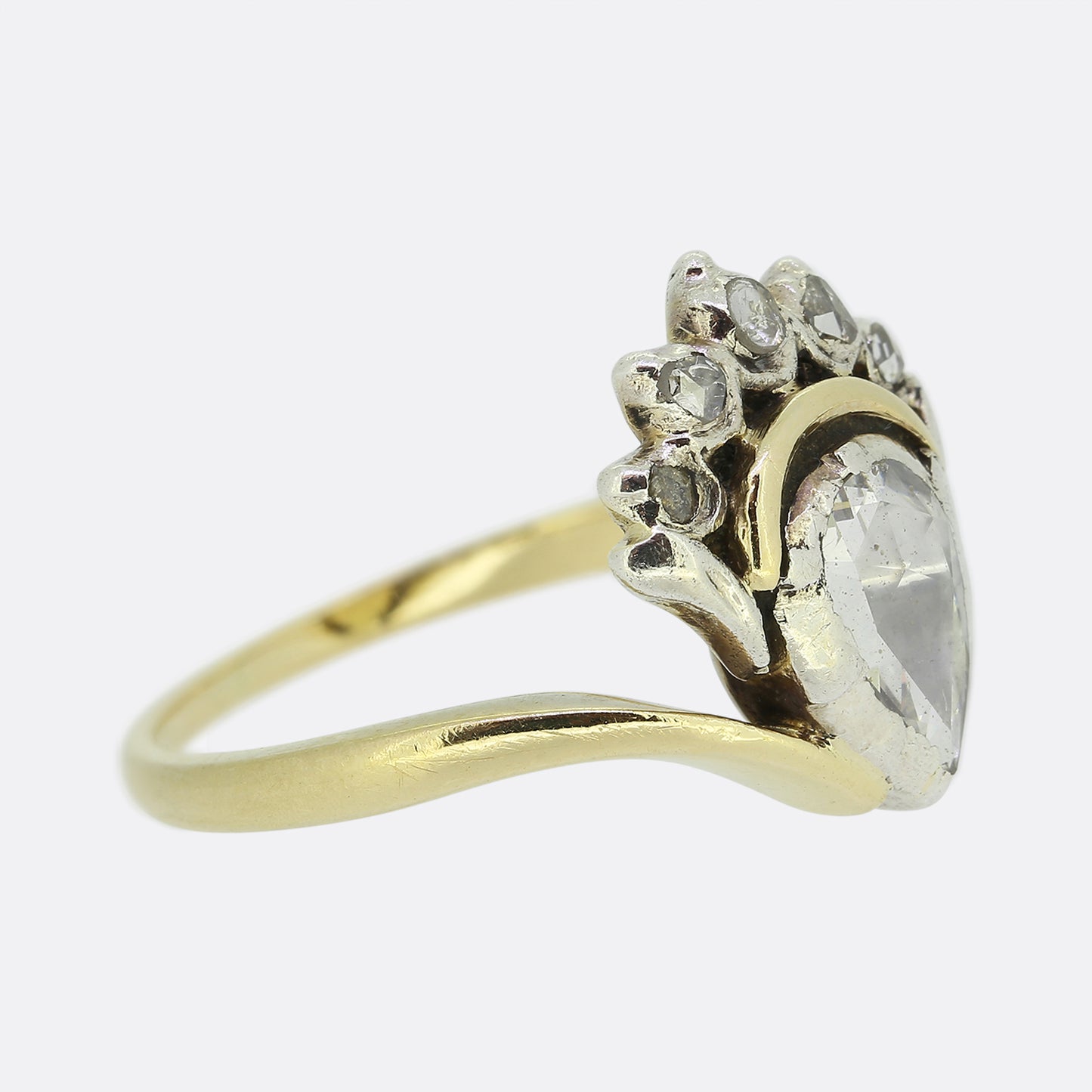 Vintage Rose Cut Diamond Crown Ring