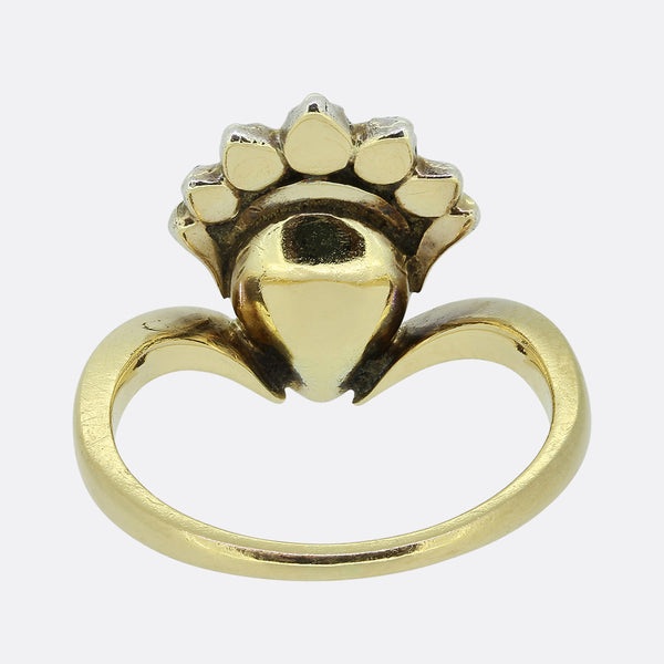 Vintage Rose Cut Diamond Crown Ring