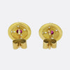 Antique Ruby and Diamond Stud Earrings