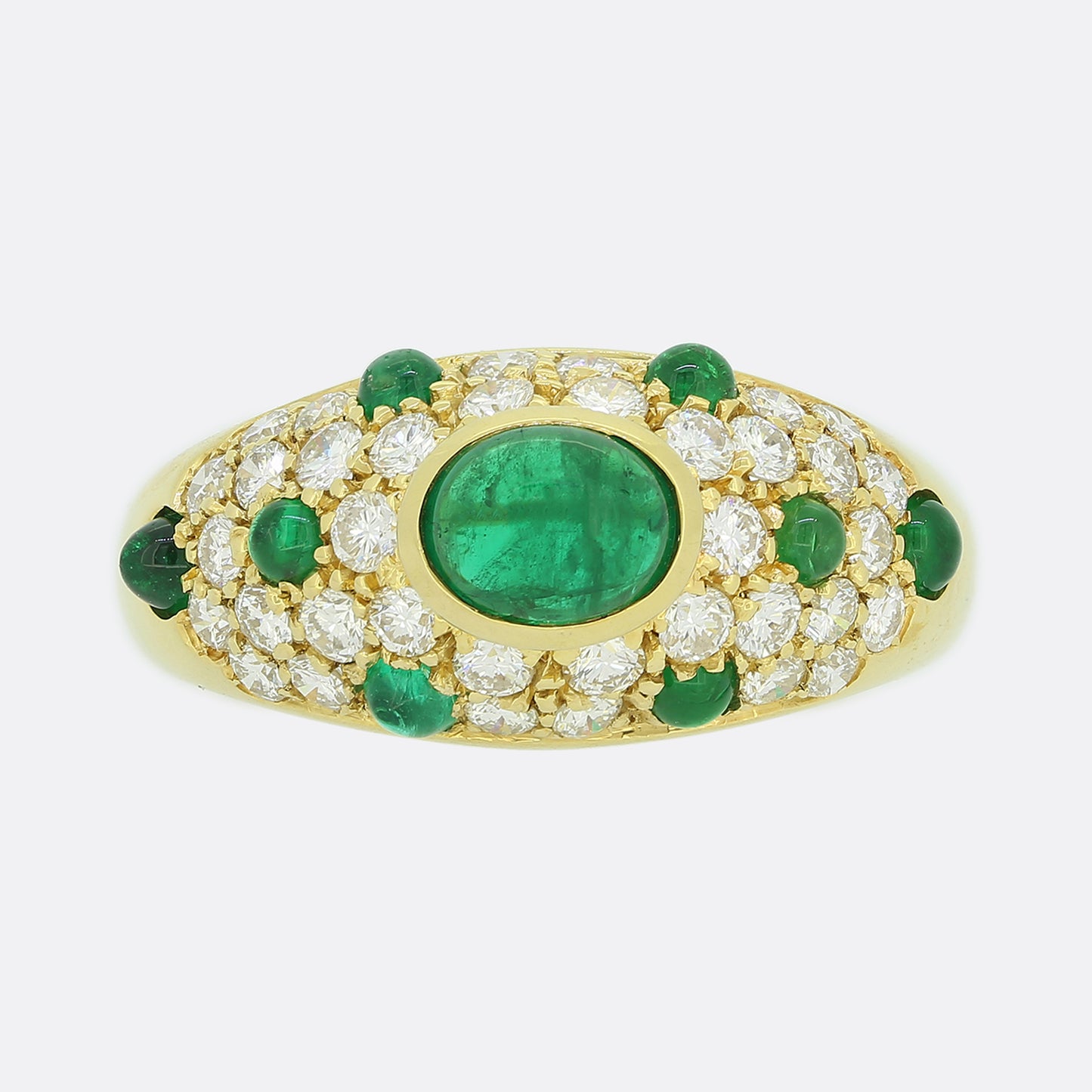 Cartier Cabochon Emerald and Diamond Ring