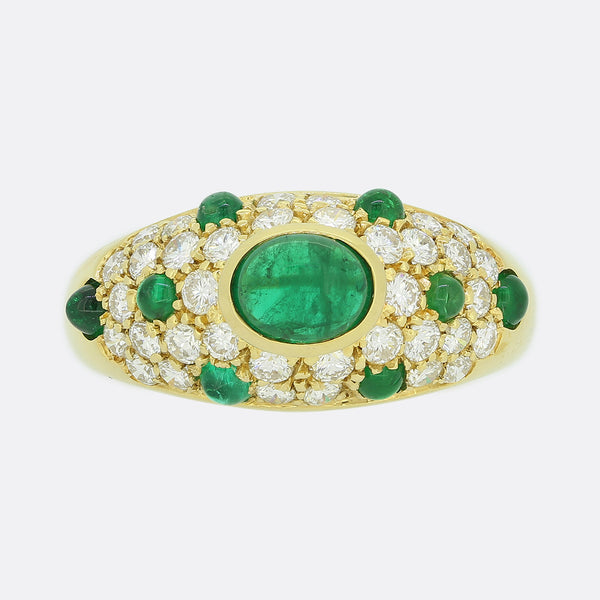 Cartier Cabochon Emerald and Diamond Ring