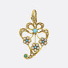 Victorian Pearl and Turquoise Heart Pendant