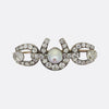 Edwardian 5.50 Carat Diamond and Pearl Horseshoe Brooch
