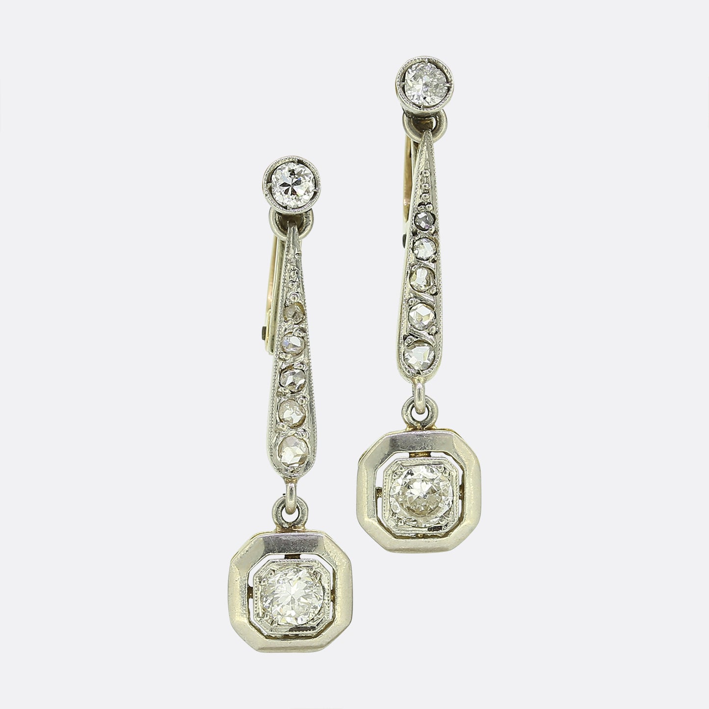 Edwardian Diamond Drop Earrings