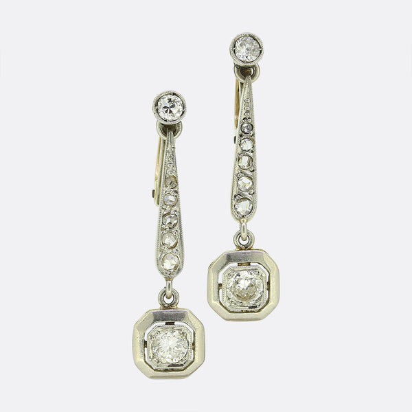 Edwardian Diamond Drop Earrings