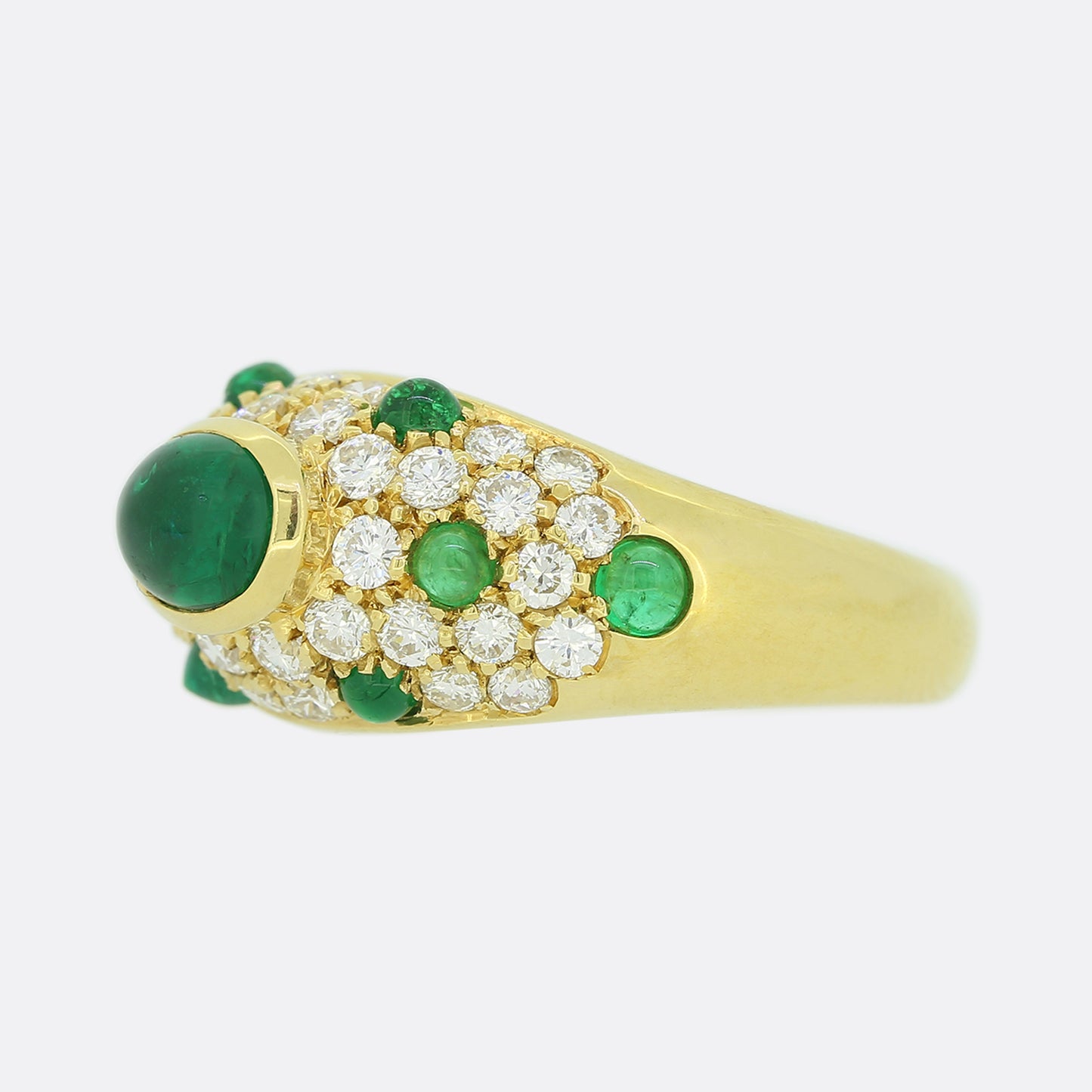 Cartier Cabochon Emerald and Diamond Ring