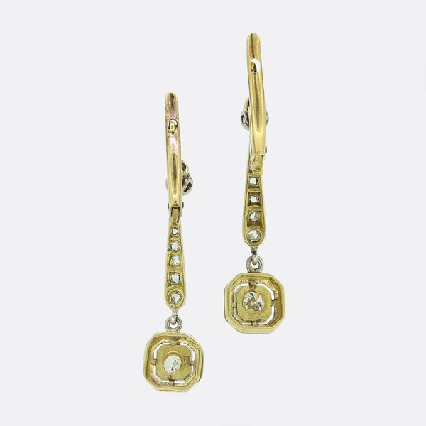 Edwardian Diamond Drop Earrings