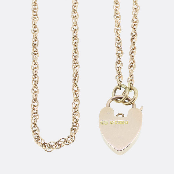 Vintage Heart Padlock Necklace