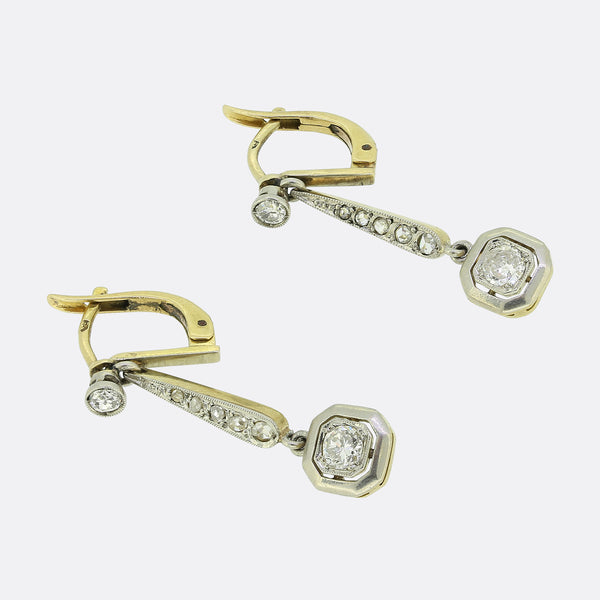 Edwardian Diamond Drop Earrings