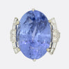 Vintage 26.93 Carat Unheated Ceylon Sapphire and Diamond Ring