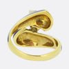 Vintage Diamond and Blue Enamel Swirl Ring