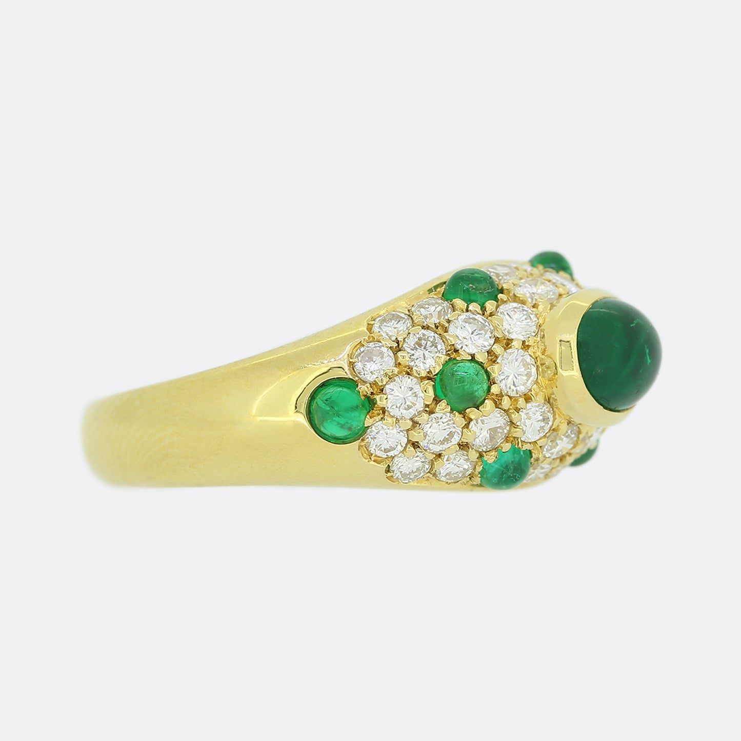 Cartier Cabochon Emerald and Diamond Ring
