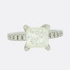 1.85 Carat Princess Cut Diamond Solitaire Engagement Ring