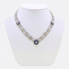 Edwardian Pearl Diamond and Enamel Collar Necklace
