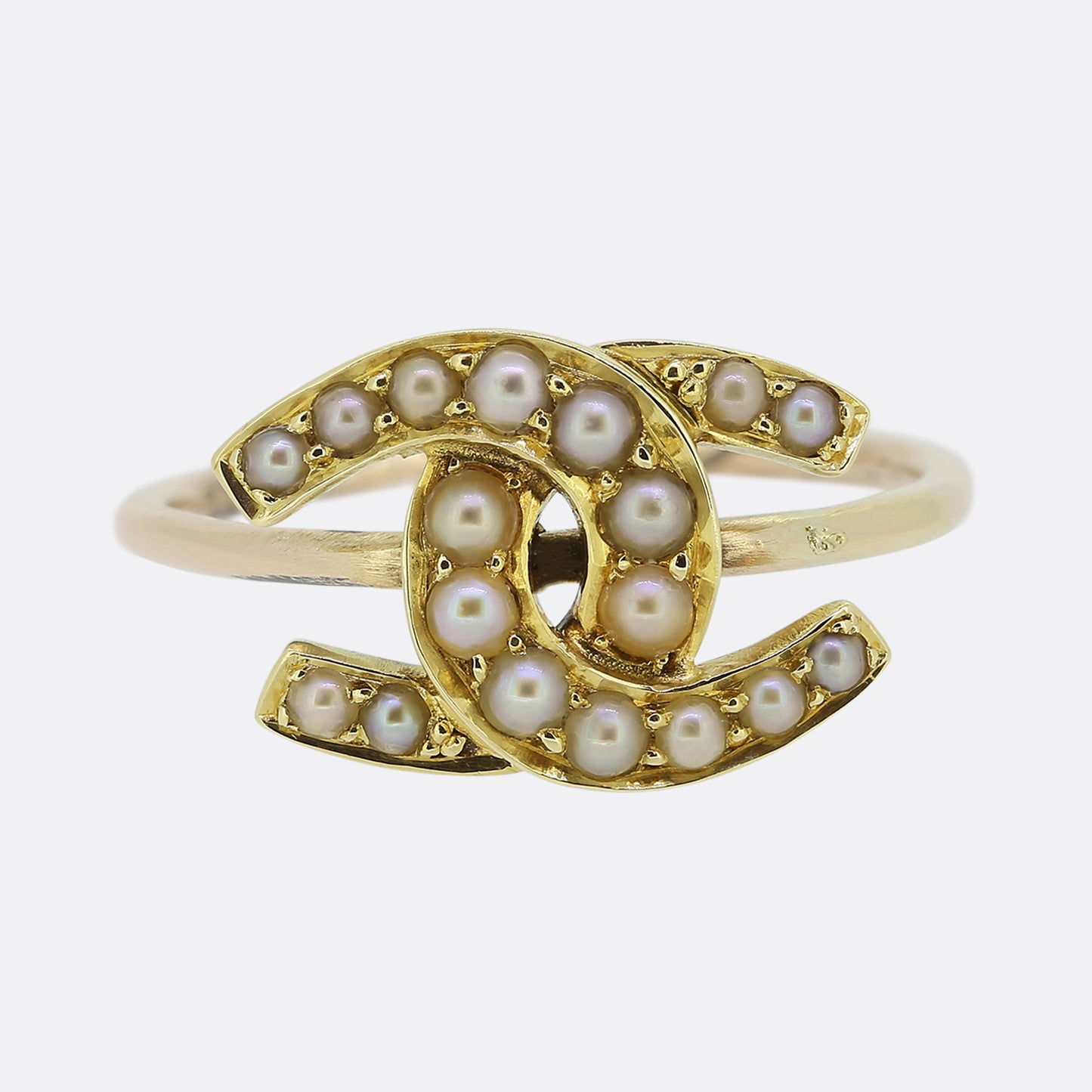 Victorian Seed Pearl Horseshoe Ring
