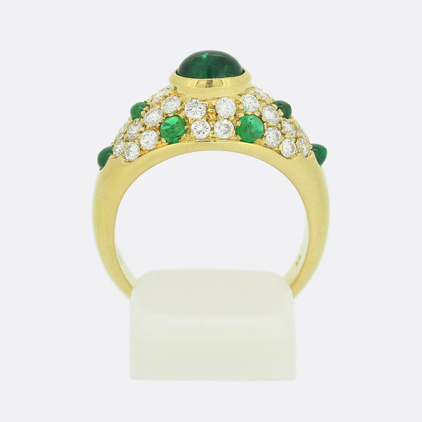 Cartier Cabochon Emerald and Diamond Ring