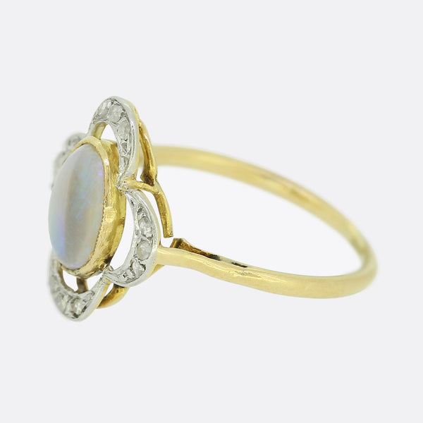Antique French Opal and Diamond Ring