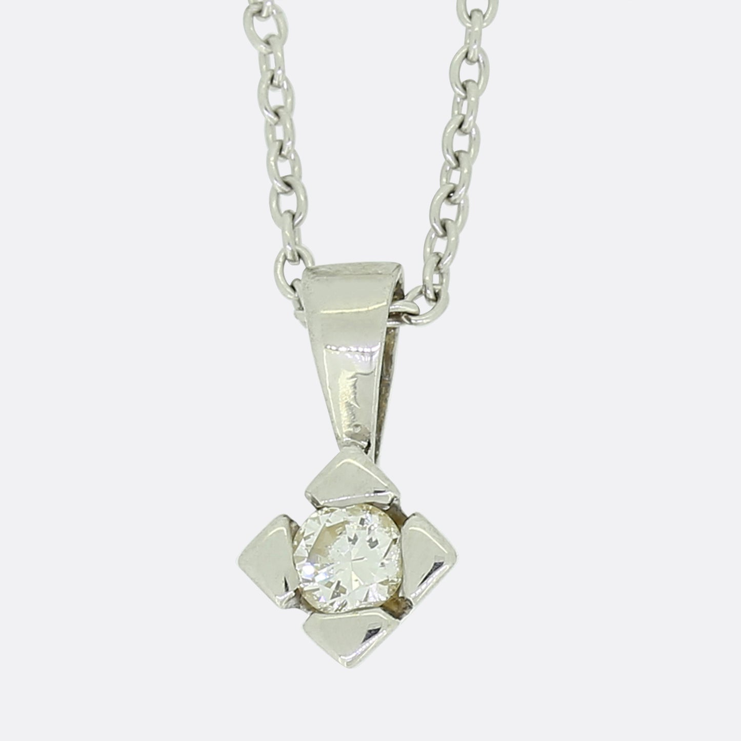 0.13 Carat Diamond Solitaire Pendant Necklace