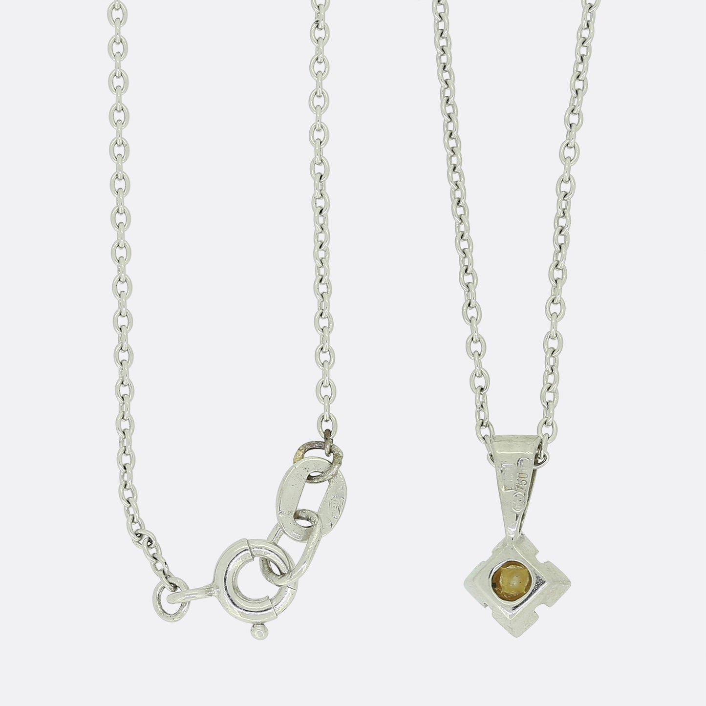 0.13 Carat Diamond Solitaire Pendant Necklace