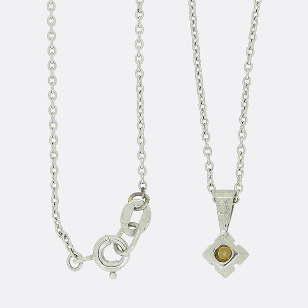 0.13 Carat Diamond Solitaire Pendant Necklace