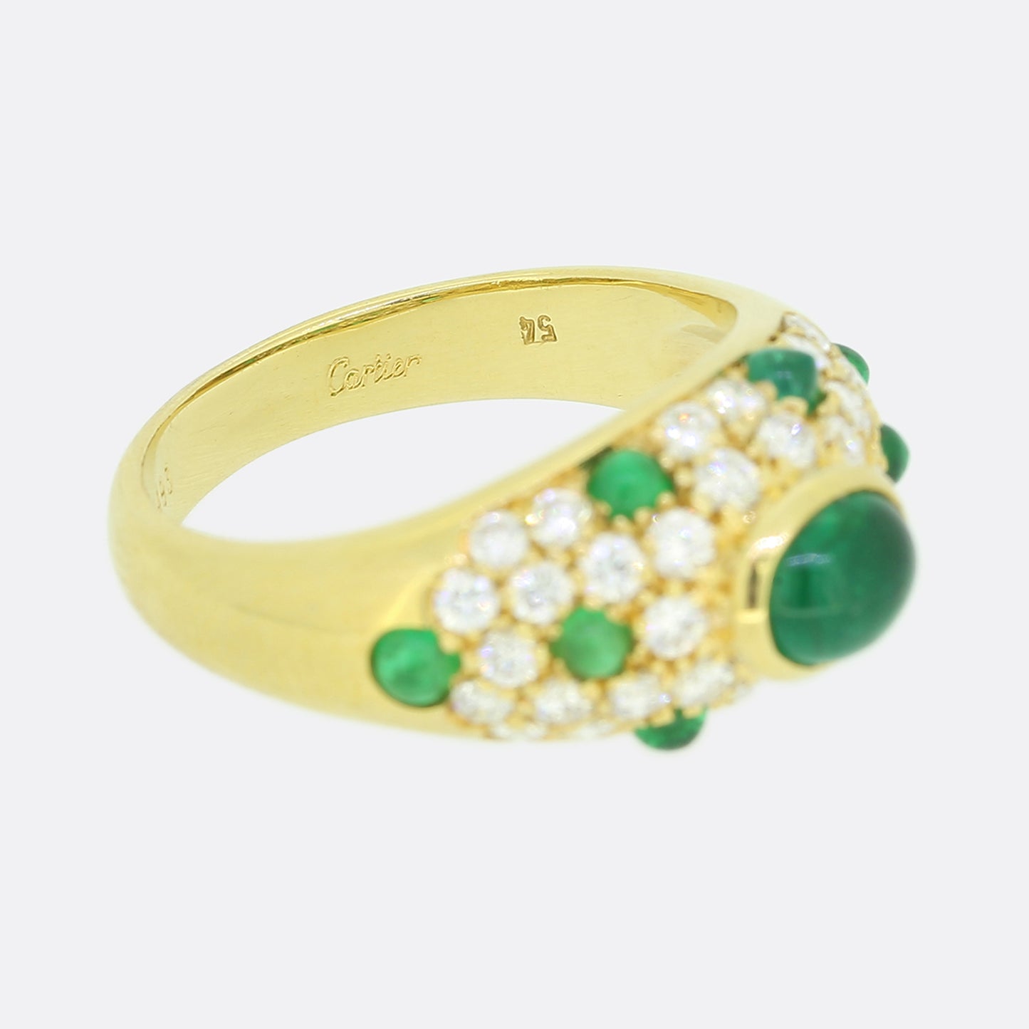 Cartier Cabochon Emerald and Diamond Ring