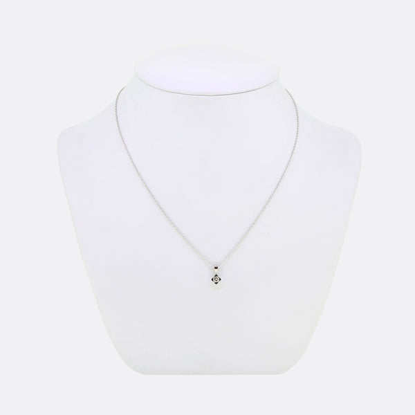 0.13 Carat Diamond Solitaire Pendant Necklace