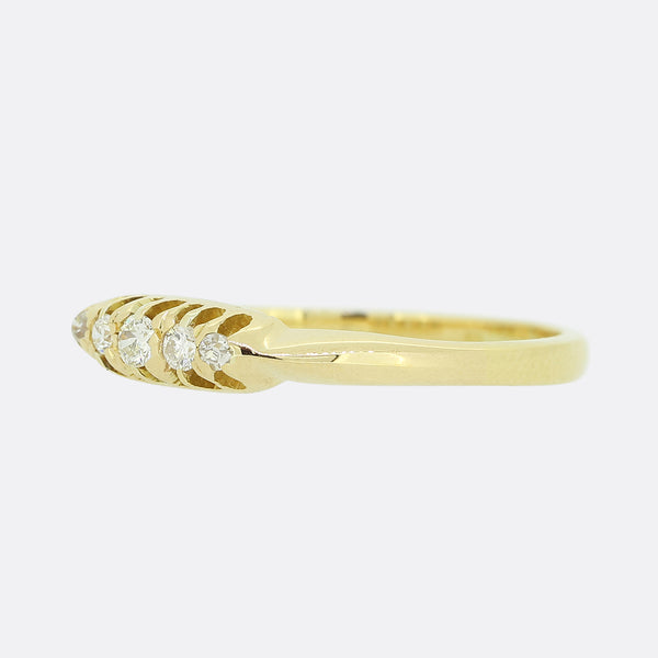 Victorian Five Stone 0.10 Carat Diamond Ring