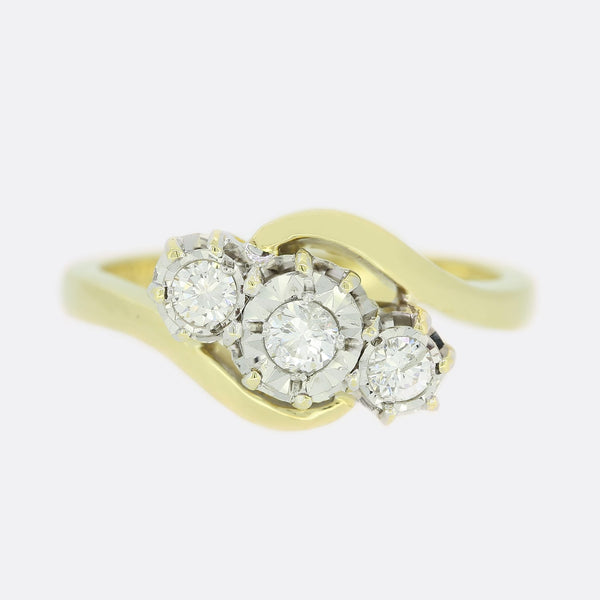 Vintage Diamond Crossover Ring