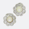 Edwardian Pearl and Diamond Cluster Earrings