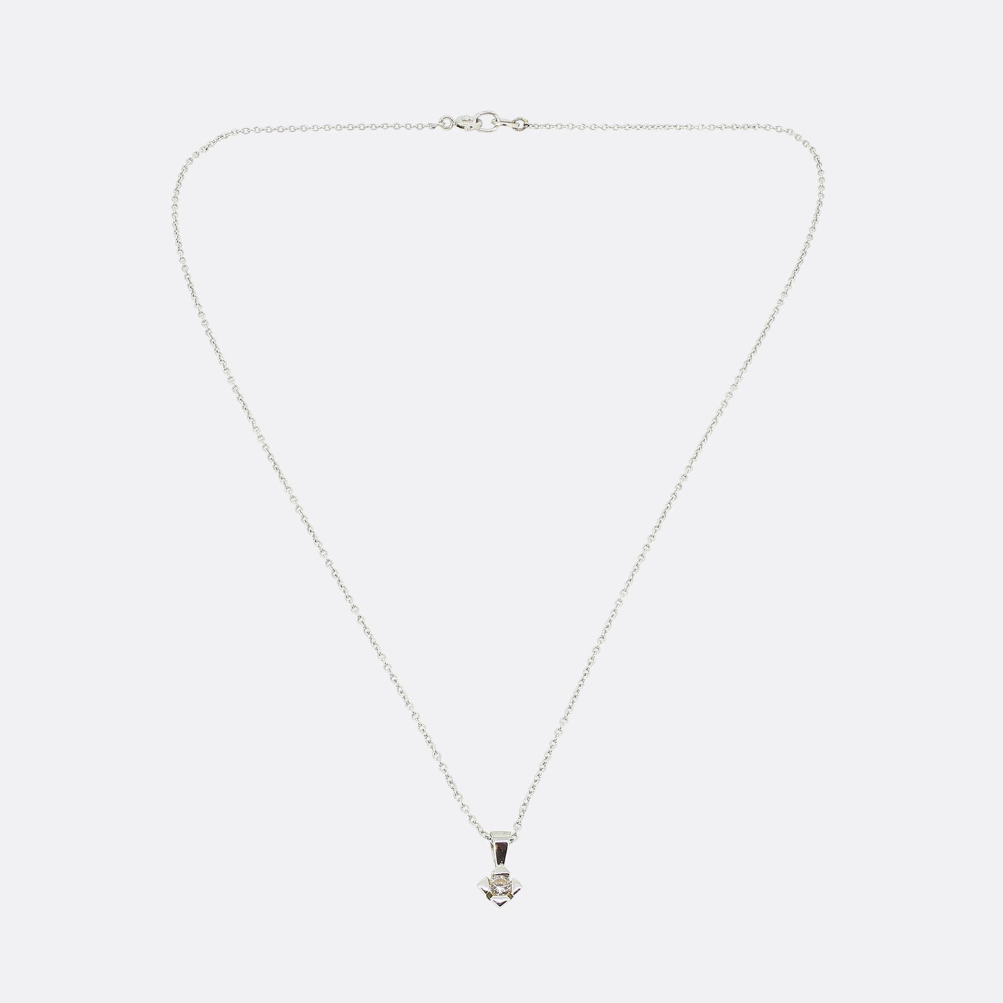 0.13 Carat Diamond Solitaire Pendant Necklace
