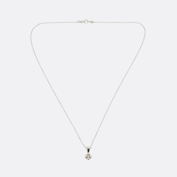 0.13 Carat Diamond Solitaire Pendant Necklace