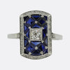 Art Deco Sapphire and Diamond Tablet Ring