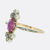 Victorian Burmese Ruby and Diamond Navette Ring
