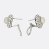 Edwardian Pearl and Diamond Cluster Earrings