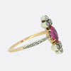 Victorian Burmese Ruby and Diamond Navette Ring