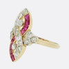 Edwardian Ruby and Diamond Navette Ring