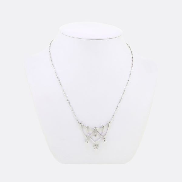 Antique Old Cut Diamond Pendant Necklace