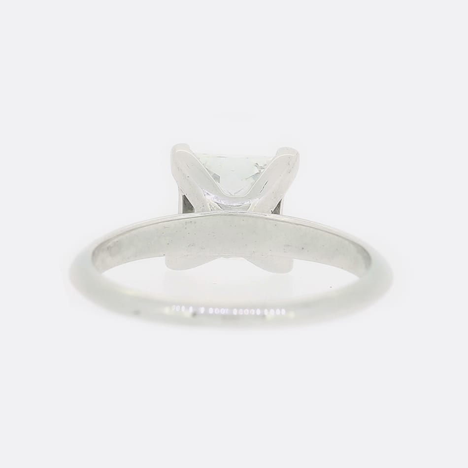 1.59 Carat Princess Cut Diamond Solitaire Engagement Ring