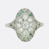Art Deco Emerald and Diamond Cluster Ring