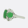 Abstract Jade and Diamond Ring