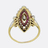 Edwardian Ruby and Diamond Navette Ring