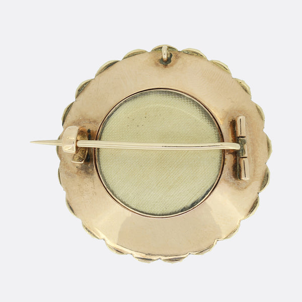 Victorian Pearl, Diamond and Enamel Brooch
