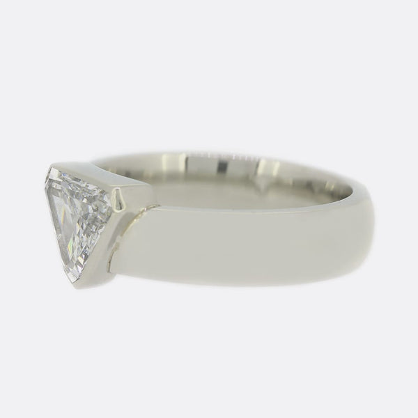 0.75 Carat Shield Cut Diamond Solitaire Engagement Ring