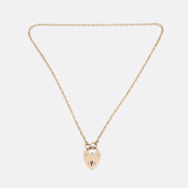Vintage Heart Padlock Necklace