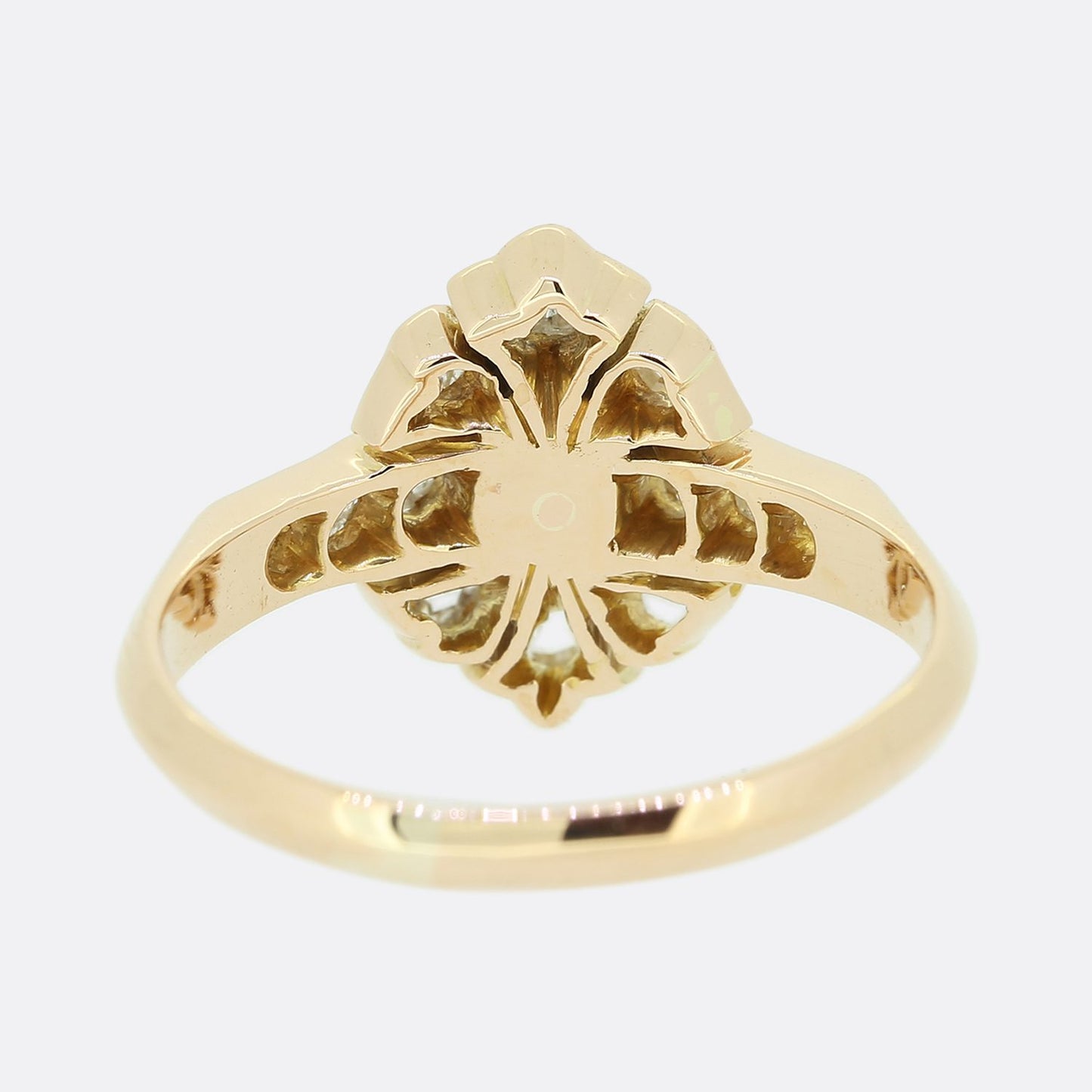 Antique Natural Pearl and Diamond Cluster Ring