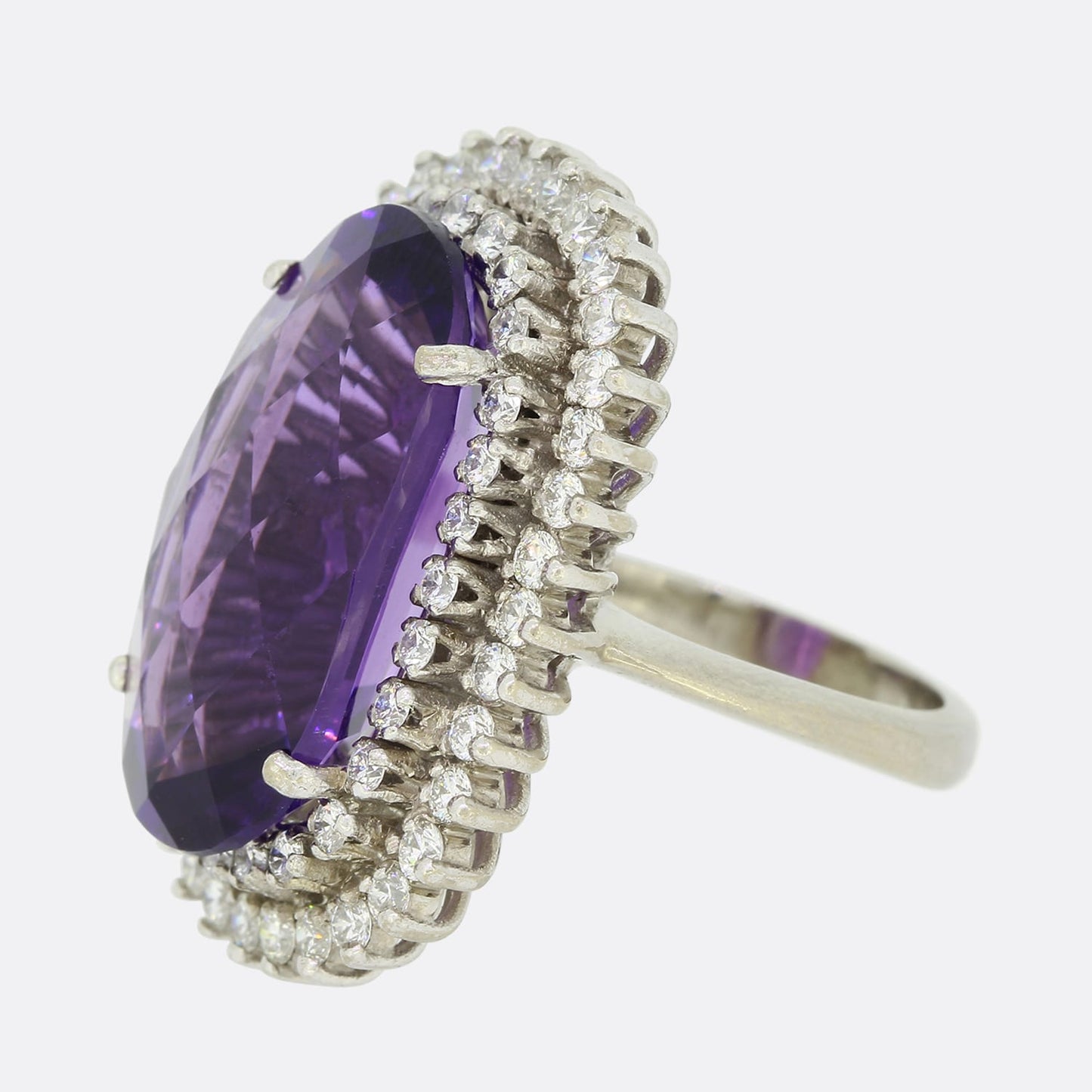 Amethyst and Diamond Cocktail Ring