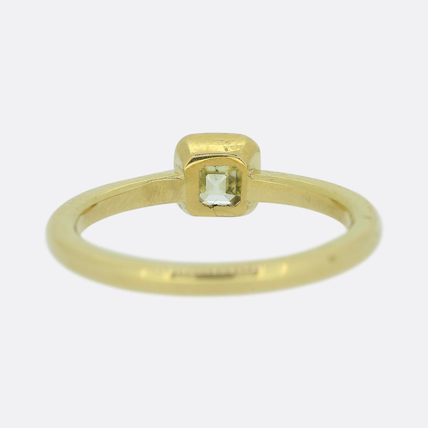 Contemporary 0.45 Carat Asscher Cut Yellow Diamond Ring