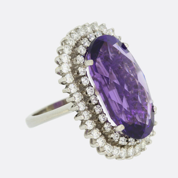 Amethyst and Diamond Cocktail Ring
