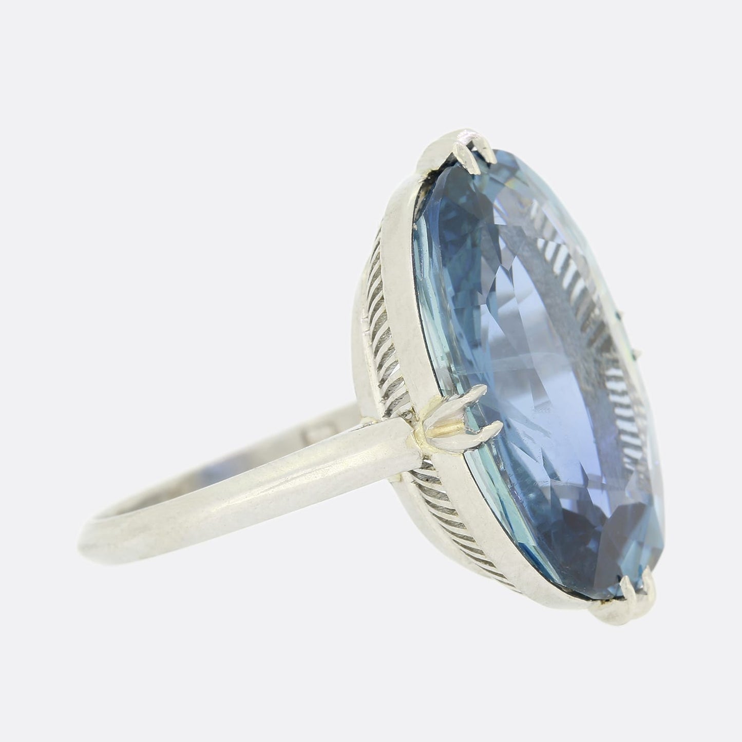 Unheated 18.51 Carat Oval Cut Sapphire Ring